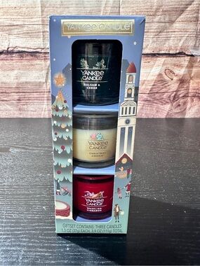 Yankee Candle Holiday Party Mini Scented Candle Set Balsam, Cookie, Cinnamon